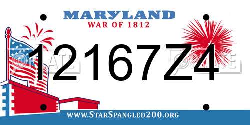 12167Z4 Maryland License Plate