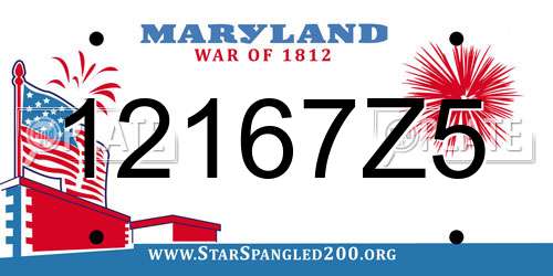 12167Z5 Maryland License Plate