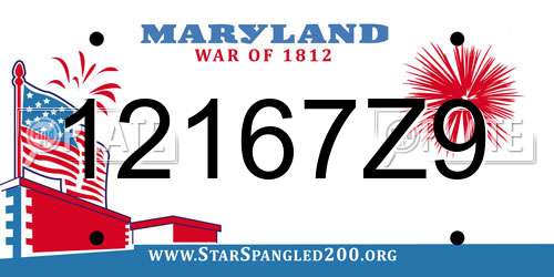 12167Z9 Maryland License Plate