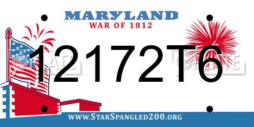 12172T6 Maryland License Plate
