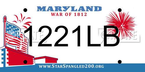 1221LB Maryland License Plate