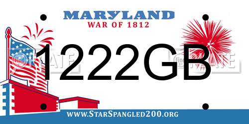 1222GB Maryland License Plate