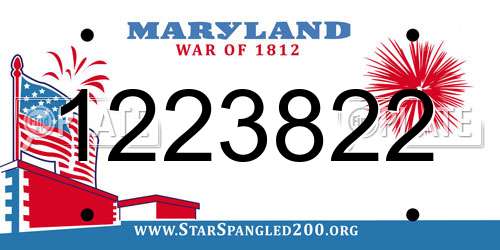 1223822 Maryland License Plate