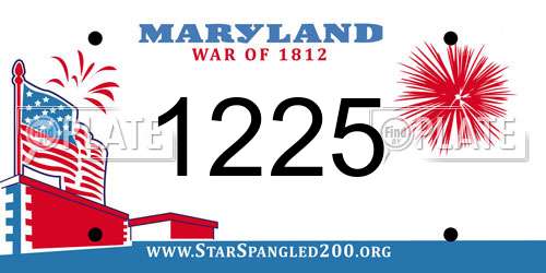1225 Maryland License Plate