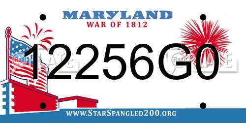 12256G0 Maryland License Plate