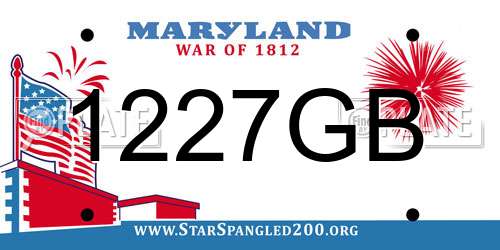 1227GB Maryland License Plate
