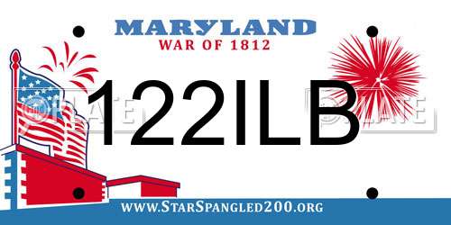 122ILB Maryland License Plate