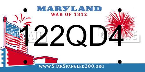 122QD4 Maryland License Plate