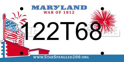 122T68 Maryland License Plate