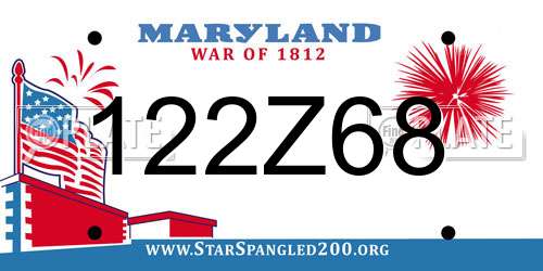 122Z68 Maryland License Plate