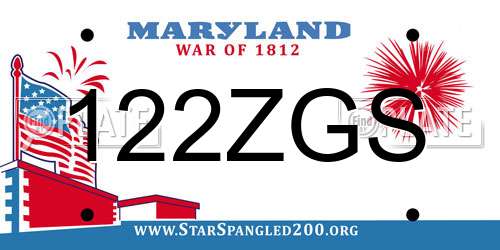 122ZGS Maryland License Plate