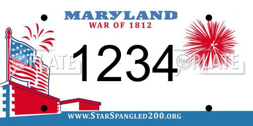1234 Maryland License Plate