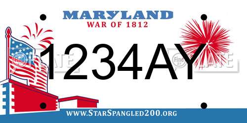 1234AY Maryland License Plate