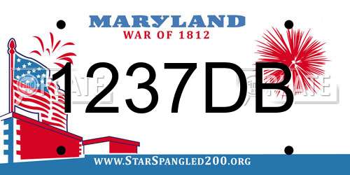 1237DB Maryland License Plate