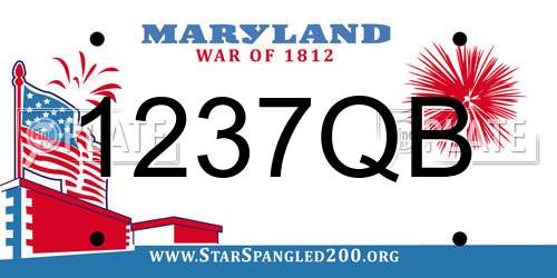 1237QB Maryland License Plate