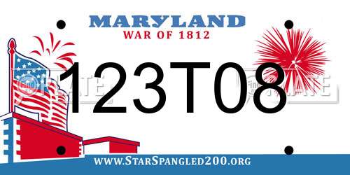 123T08 Maryland License Plate