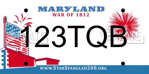 123TQB Maryland License Plate