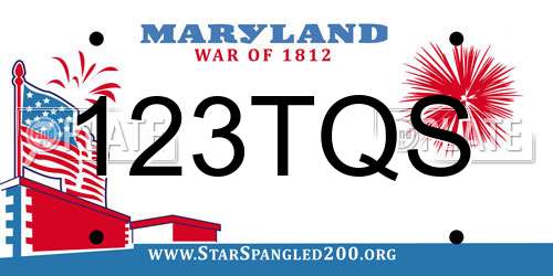 123TQS Maryland License Plate