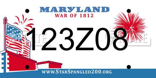123Z08 Maryland License Plate