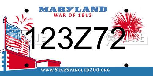 123Z72 Maryland License Plate
