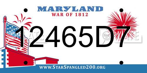 12465D7 Maryland License Plate