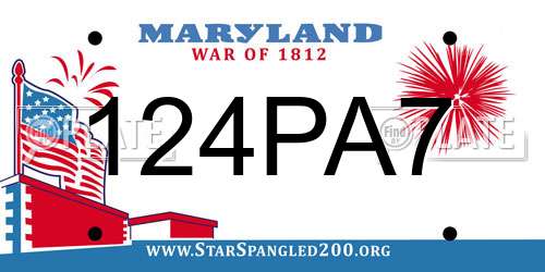 124PA7 Maryland License Plate