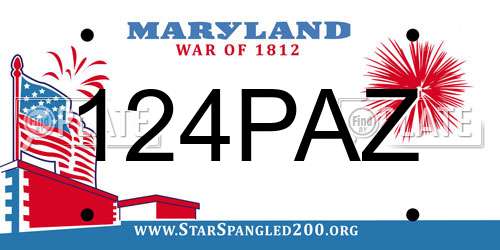 124PAZ Maryland License Plate