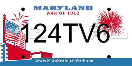 124TV6 Maryland License Plate