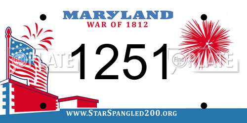 1251 Maryland License Plate