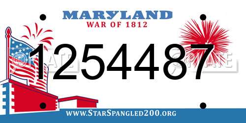1254487 Maryland License Plate