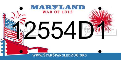 12554D1 Maryland License Plate