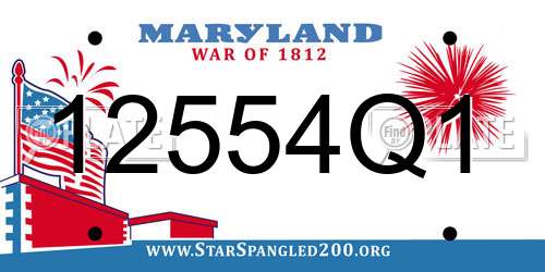 12554Q1 Maryland License Plate