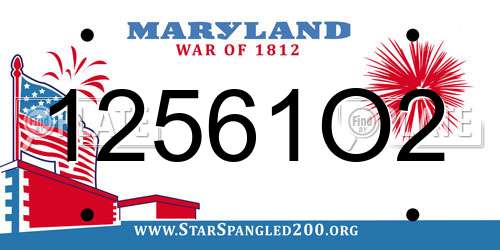 12561O2 Maryland License Plate