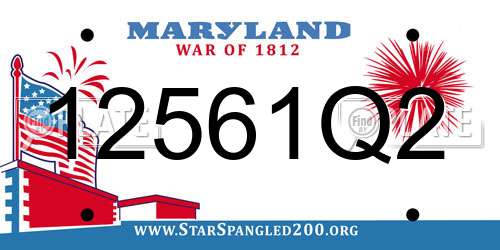 12561Q2 Maryland License Plate