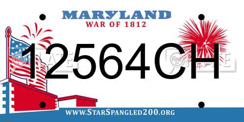 12564CH Maryland License Plate