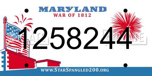 1258244 Maryland License Plate