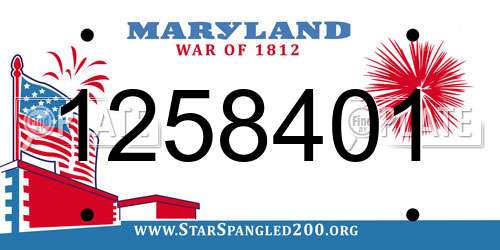 1258401 Maryland License Plate