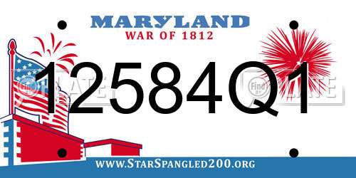 12584Q1 Maryland License Plate