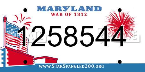 1258544 Maryland License Plate