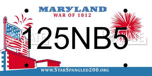 125NB5 Maryland License Plate