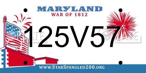 125V57 Maryland License Plate