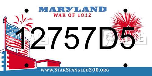 12757D5 Maryland License Plate