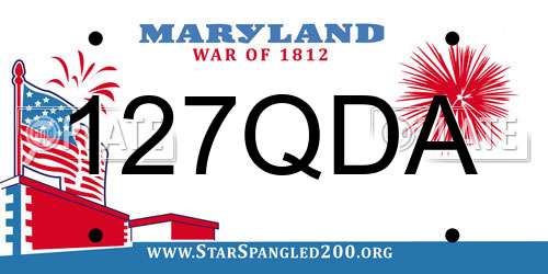 127QDA Maryland License Plate