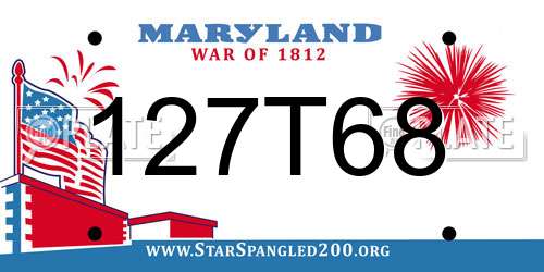 127T68 Maryland License Plate