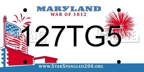 127TG5 Maryland License Plate