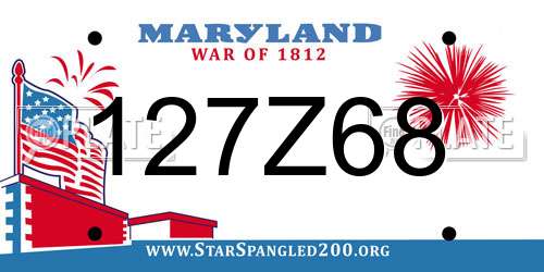 127Z68 Maryland License Plate