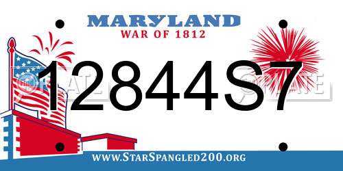 12844S7 Maryland License Plate