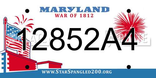 12852A4 Maryland License Plate