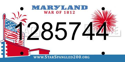 1285744 Maryland License Plate