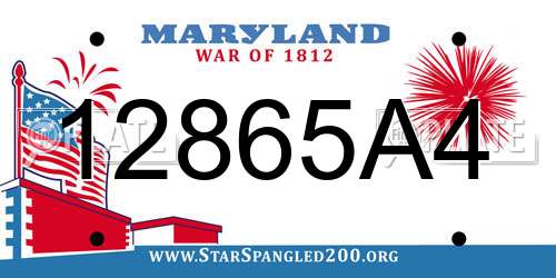 12865A4 Maryland License Plate